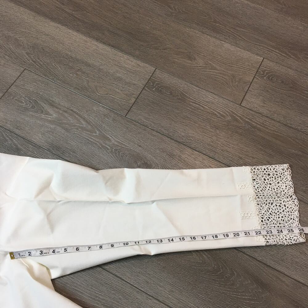 Alfani Lace-hem Tummy-Control Ankle Pants women white size 8 - Picture 7 of 8
